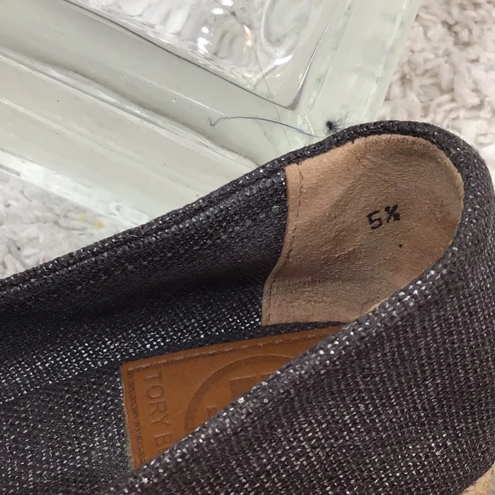 Tory Burch Filipa metallic espadrille wedge 5.5